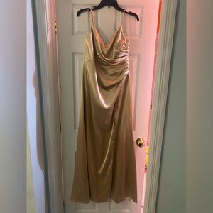 Birdy Grey - Catherine Shiny Satin Dress (Gold) bridesmaid